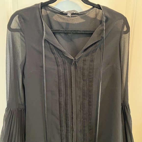 WHBM Black Blouse long sleeve - Picture 1 of 4